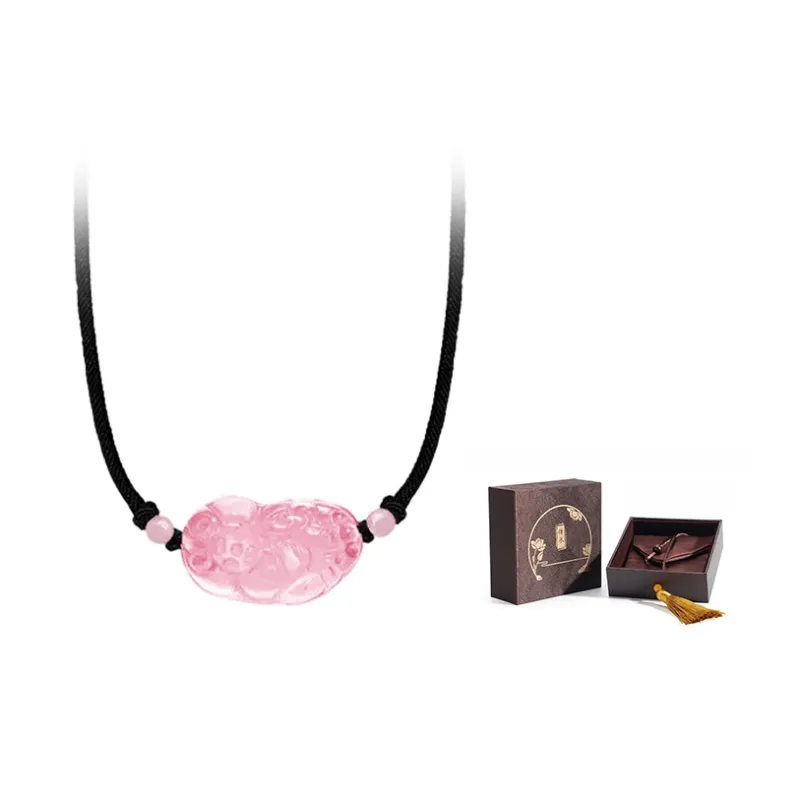 Qing Yi Obsidian Necklaces Unisex-12