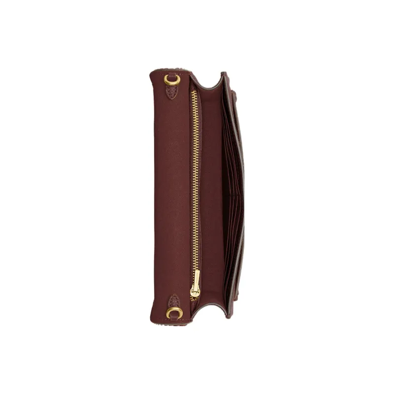 COACH Tabby Leather Patchwork Calfskin Messenger Bag One Shoulder Clutch Small Size Women's Burgundy-3