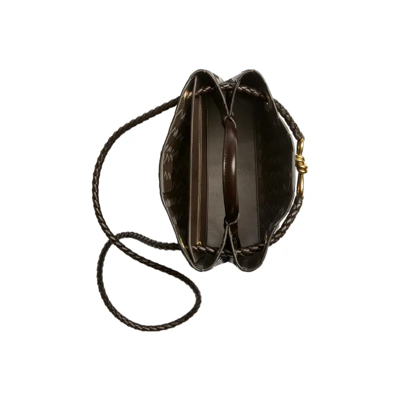 Bottega Veneta Andiamo Series Sheepskin Shoulder Bag, Crossbody Bag, Handbag Trumpets Women's Chocolate Brown-3