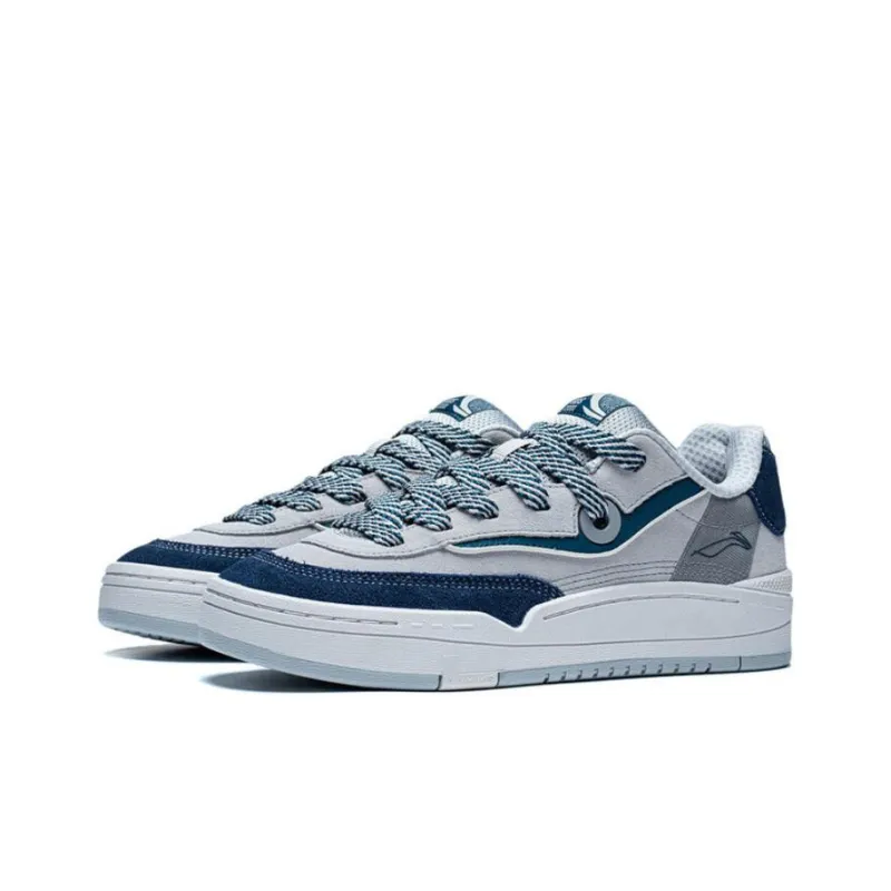 LiNing GOS 2000 Low Top Skateboard Shoes Men's Gray Blue-2