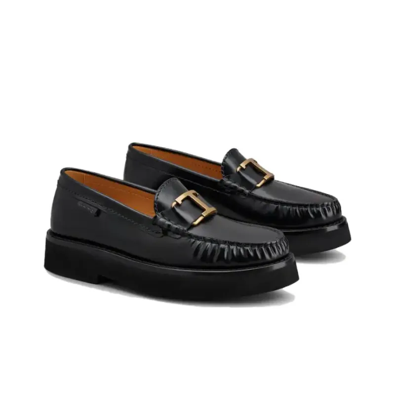 TOD'S Logo Plaque Round Toe Loafers Women's-2