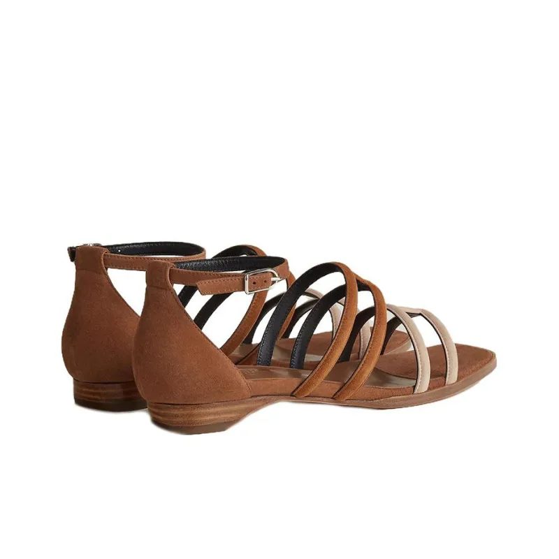 HERMES Graziella Strap Sandals Women's Brown-2