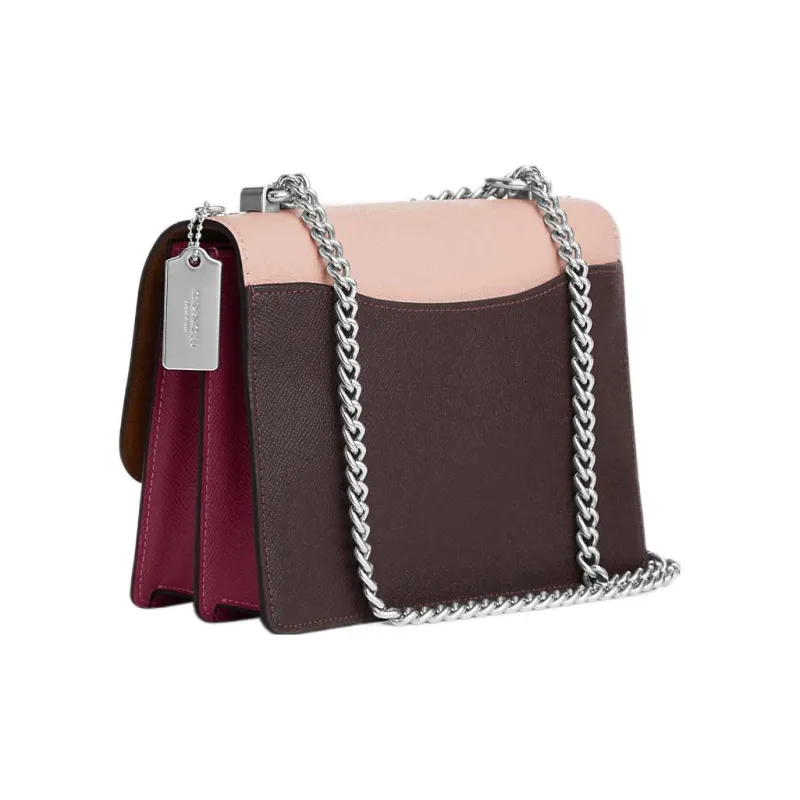 COACH Klare Leather Square Bag Portable Crossbody Bag Shoulder Bag Women's Pink-2