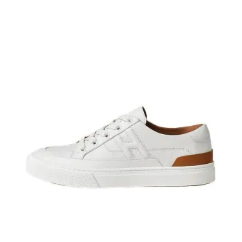 HERMES Slip Resistant Low Top Skateboard Shoes Women's White Brown