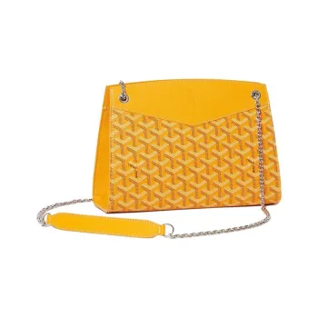 GOYARD Rouette Canvas With Leather Totes Chain Bag Shoulder Bag Small Size Women's Yellow