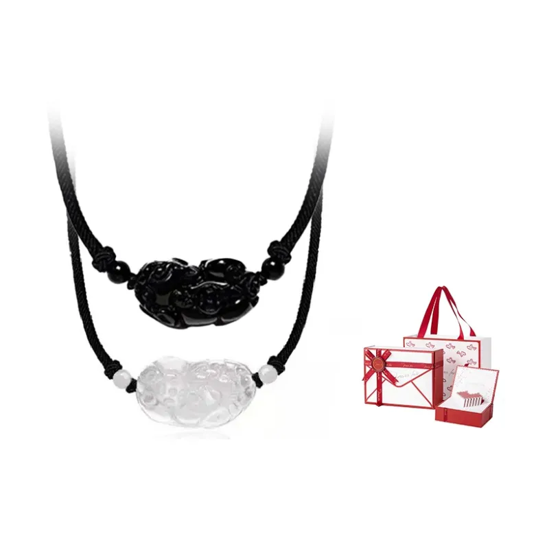 Qing Yi Obsidian Necklaces Unisex-20