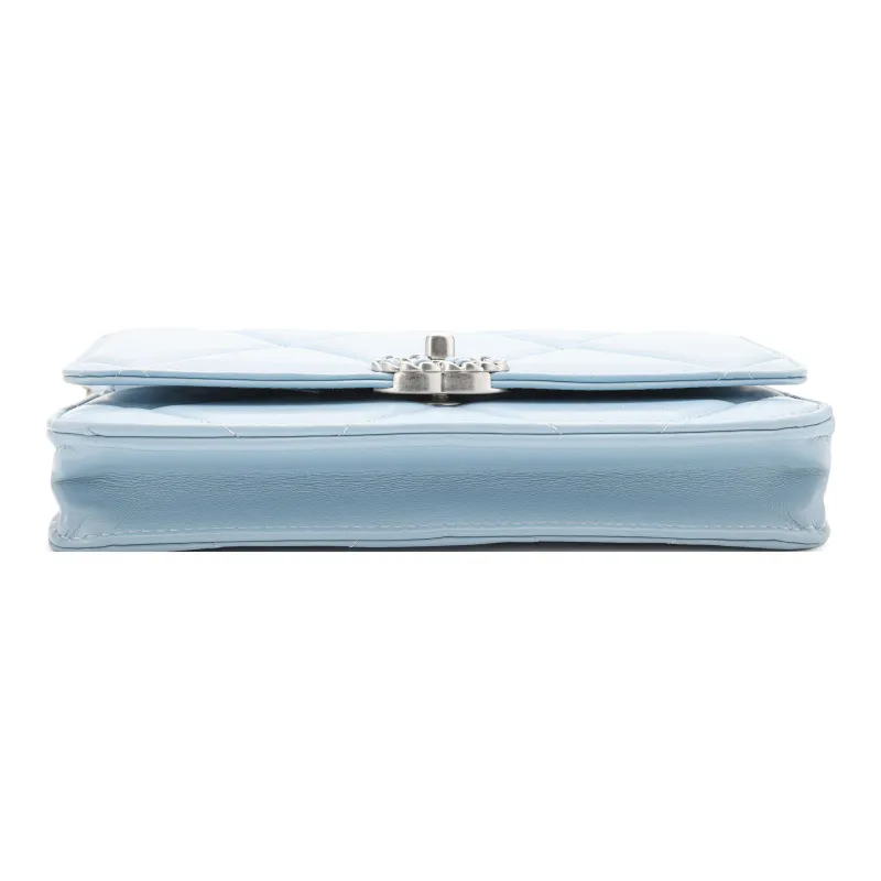 CHANEL 19BagWOC Sheepskin Shoulder Bag, Crossbody Bag, Wallet Women's Light Blue-3