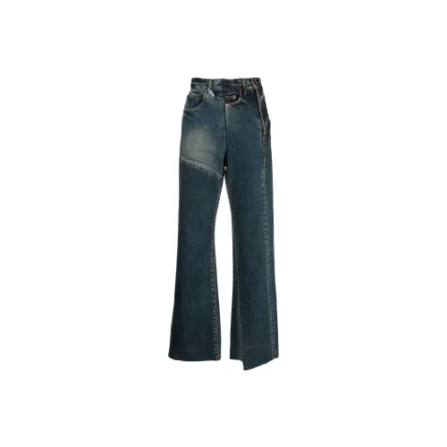 Maison Mihara Yasuhiro High-waist Asymmetric Denim Trousers