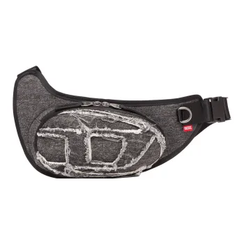 DIESEL Cotton And Polyester Blend Sling Bag, One Shoulder, Crossbody, Fanny Pack Regular Men's Black