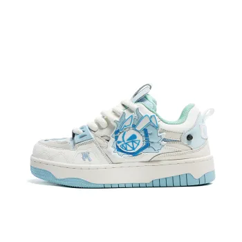 MR.PESIN Low Top Skateboard Shoes Unisex White Blue