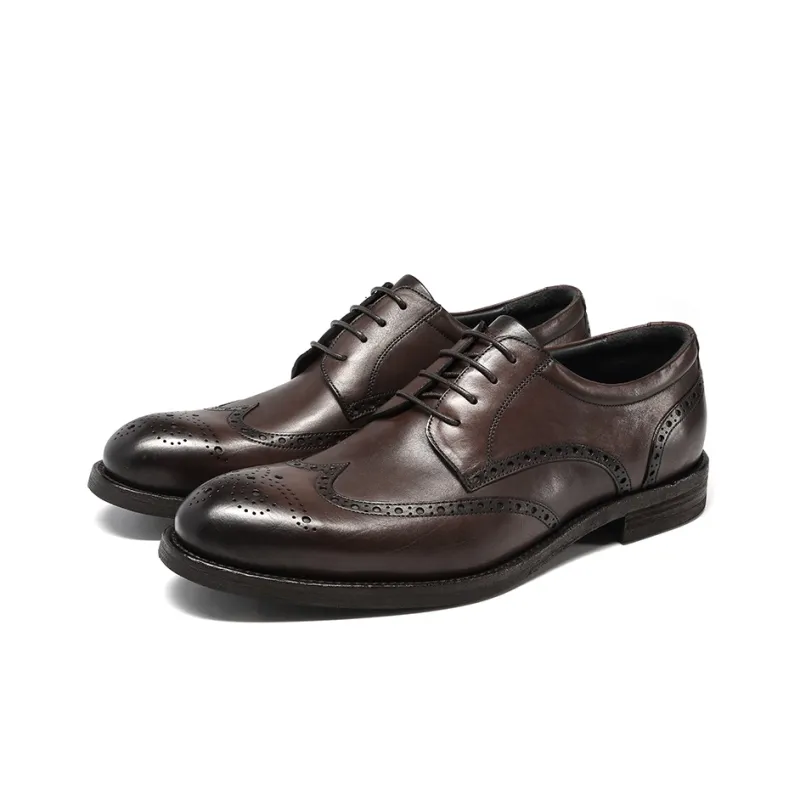 Satchi Dress Shoes Men Low Top Coffee-2