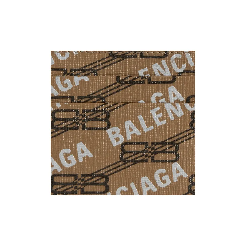 Balenciaga BB MONOGRAM SIGNATURE Coated Canvas Card Holder Card Holder Regular Men's Brown-4