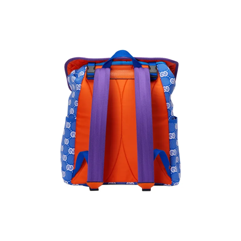 GUCCI Nylon Knitted Fabric Satin Binding Backpack Regular Men's Blue/Multicolor-2