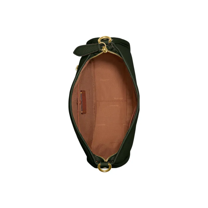 COACH Cary Pebbled Leather Hobo Bag Portable Crossbody Bag Shoulder Bag Women's Amazon Green-3