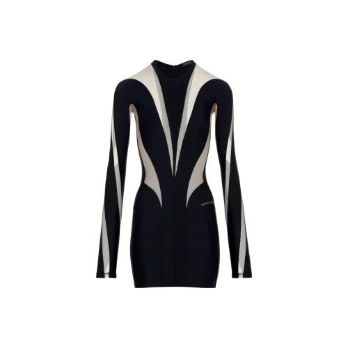 Mugler Long-Sleeved Dresses Women's Black