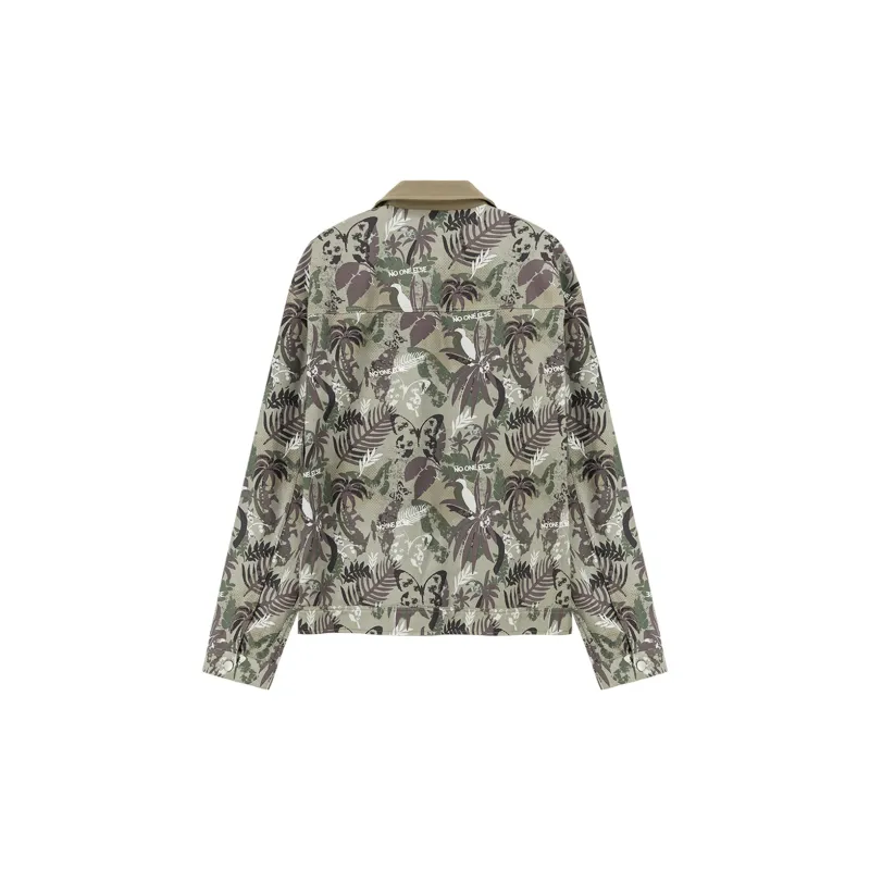 NO ONE ELSE Cropped Coats Unisex Gray Pea Green-1