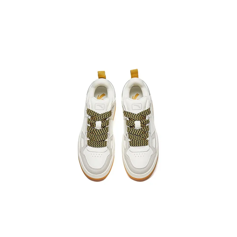 Anta Platform Low Top Skateboard Shoes Men's White Gray-2