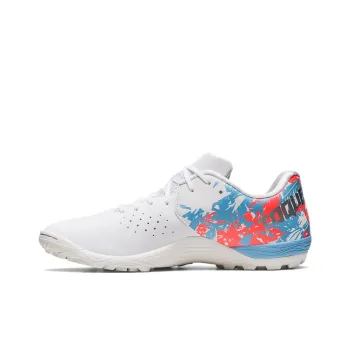Asics Toque 7 TF Rubber Broken Studs Anti Slip Wear Resistant Soccer Shoes Unisex White Blue