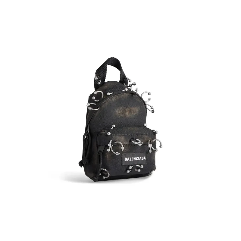 Balenciaga Explorer Fabric Backpack Mini Women's Black-2