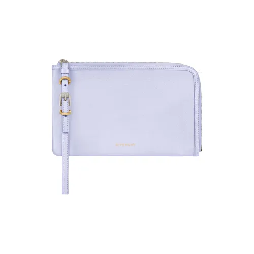 GIVENCHY Voyou Calfskin Clutch Women's Light Purple