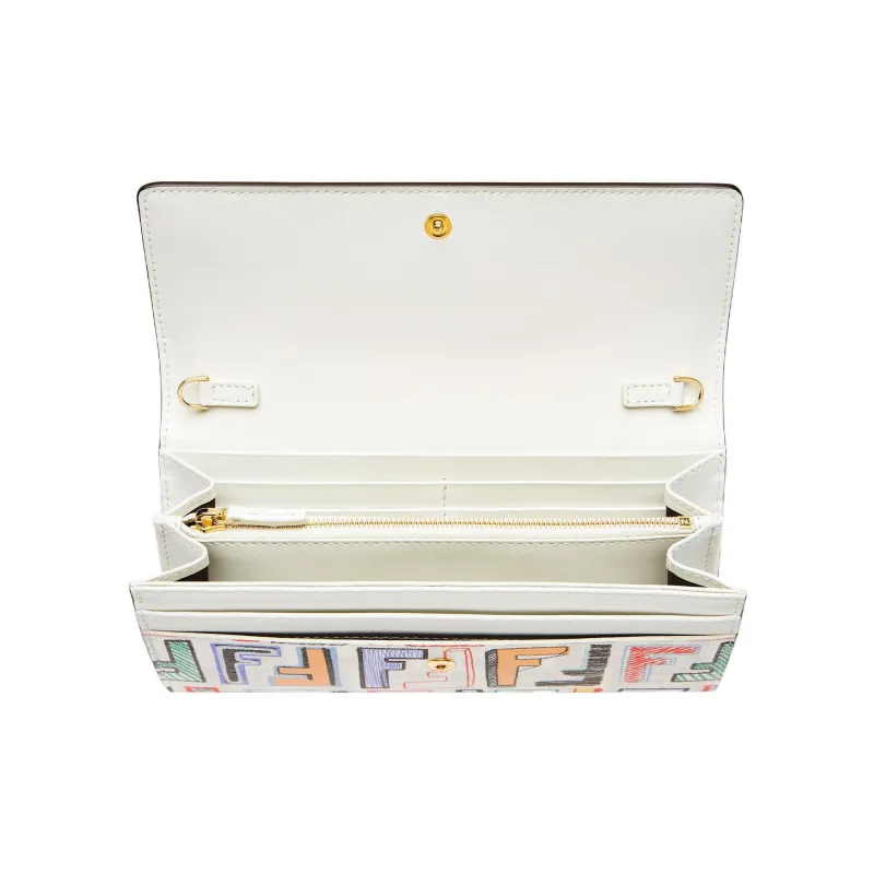 FENDI Polyurethane With Cotton And Polyester Blend Wallet Women's Pink/Multicolor-3