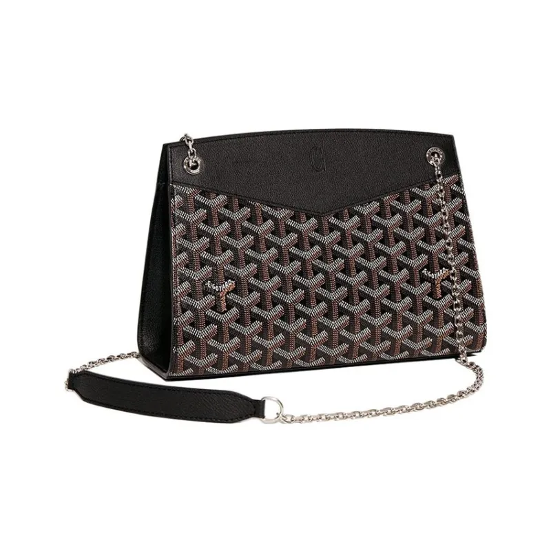 GOYARD Rouette Canvas With Leather Tote Chain Bag Shoulder Bag Women's Black-0