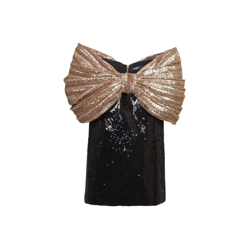 BALMAIN Sequin embellished Bardot Minidress