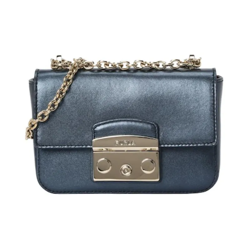 Furla Metropolis Collection Calfskin Shoulder Bag Crossbody Bag Mini Women's Blue-1