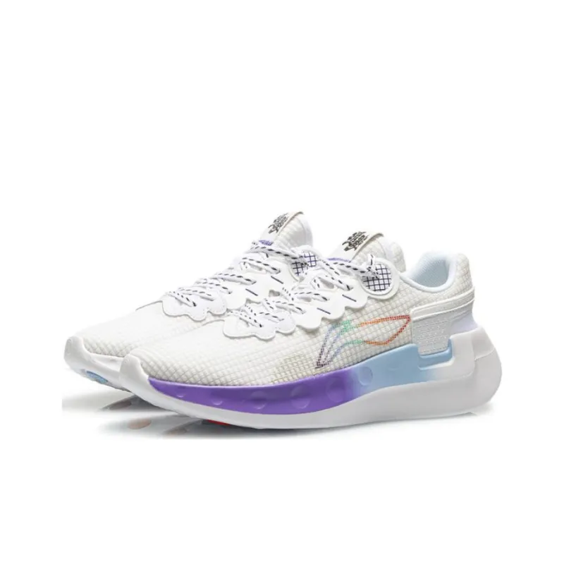 LiNing Anti Slip Wear Resistant Low Top Running Shoes Men's White-3
