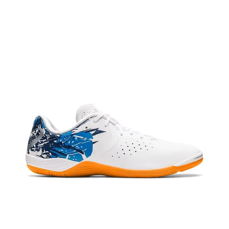 Asics Toque 7 Slip Resistant Soccer Shoes Unisex White Blue-1