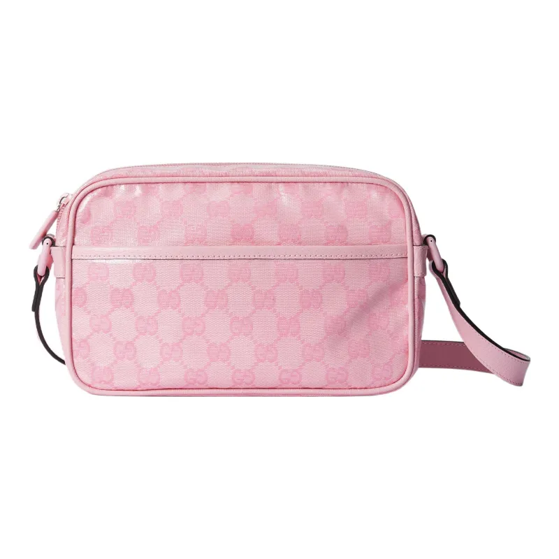 GUCCI Crystal Leather Binding Crossbody Bag Shoulder Bag Men's Pink-0
