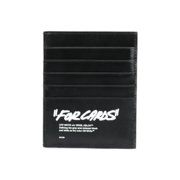 OFF WHITE 'FOR CARDS' Quote Print Cardholder Black
