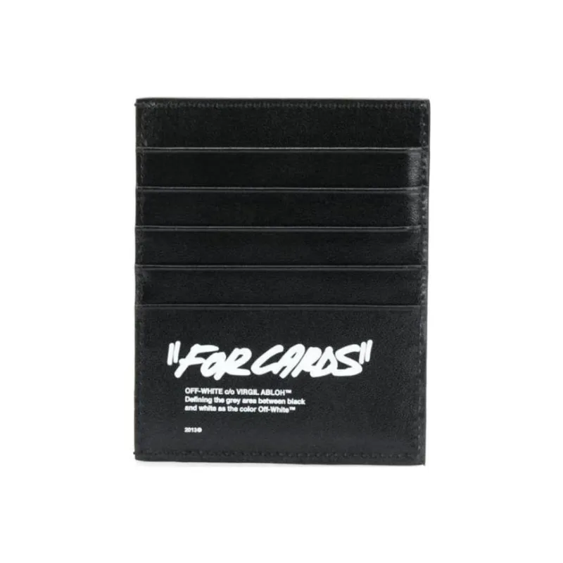 OFF WHITE 'FOR CARDS' Quote Print Cardholder Black-0