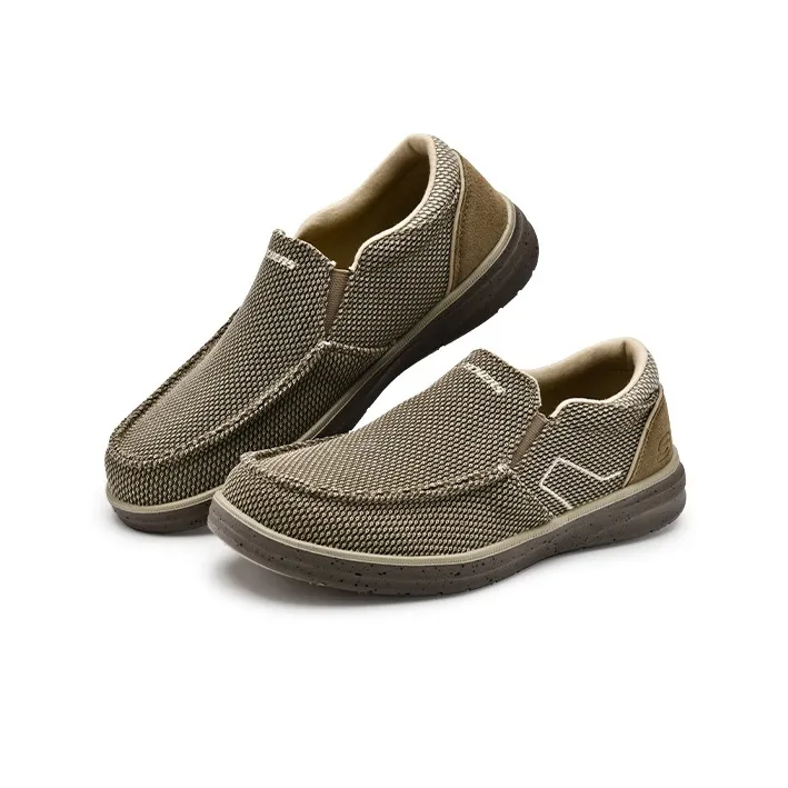 Skechers Relaxed Fit Cushioning Breathable Lightweight Low Top Casual Shoes Men's Taupe-2