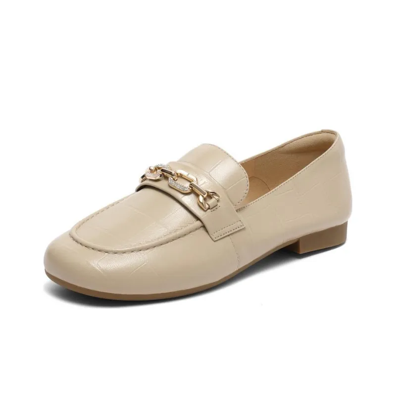 BELLE Gommino Loafers Women's Beige/Apricot-5