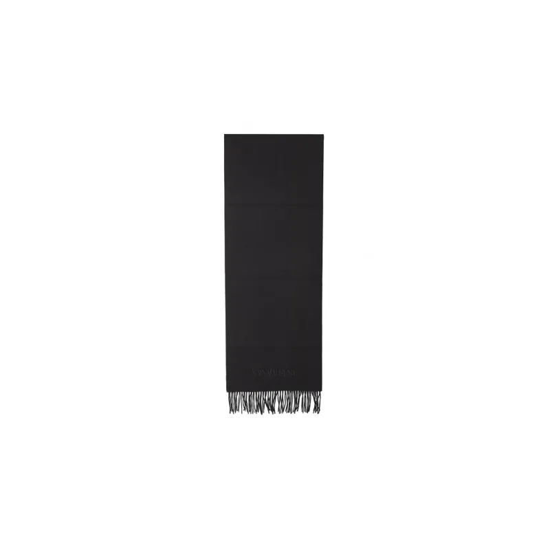 SAINT LAURENT Logo Embroidered Scarf-0
