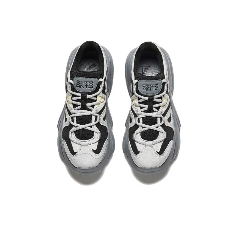 Anta Meowth Shoes Wear Resistant Low Top Casual Shoes Women's Black Gray-2