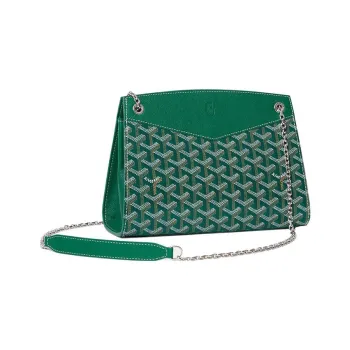 GOYARD Rouette Canvas With Leather Totes Chain Bag Shoulder Bag Women's Green