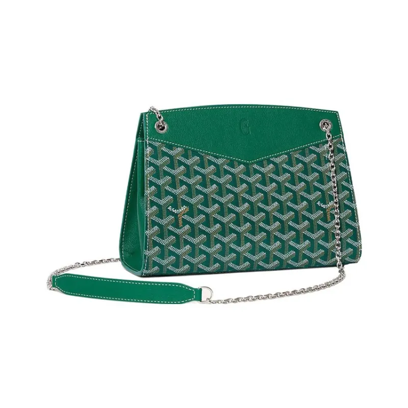 GOYARD Rouette Canvas With Leather Totes Chain Bag Shoulder Bag Women's Green-0