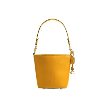 COACH Dakotah Glove Tanning Bucket Bag Portable Crossbody Bag Shoulder Bag Women's Yellow