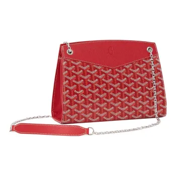 GOYARD Rouette Canvas With Leather Totes Chain Bag Shoulder Bag Women's Red