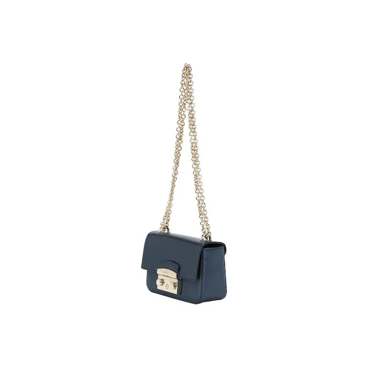 Furla Metropolis Collection Calfskin Shoulder Bag Crossbody Bag Mini Women's Blue-3