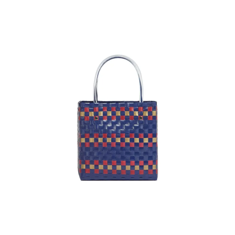 MARNI Basket Series Polypropylene Tote Bag Shopping Bag Woven Bag Handbag Unisex Blue/Red-2