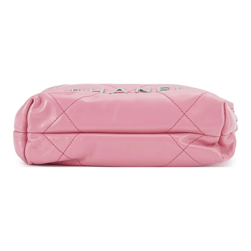 CHANEL 22Bag Bright Calfskin Bucket Bag, Shoulder Bag, Crossbody Bag Mini Women's Pink-3