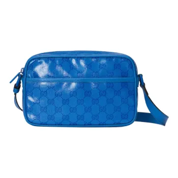 GUCCI Crystal Leather Binding Crossbody Bag, Shoulder Bag Men's Blue