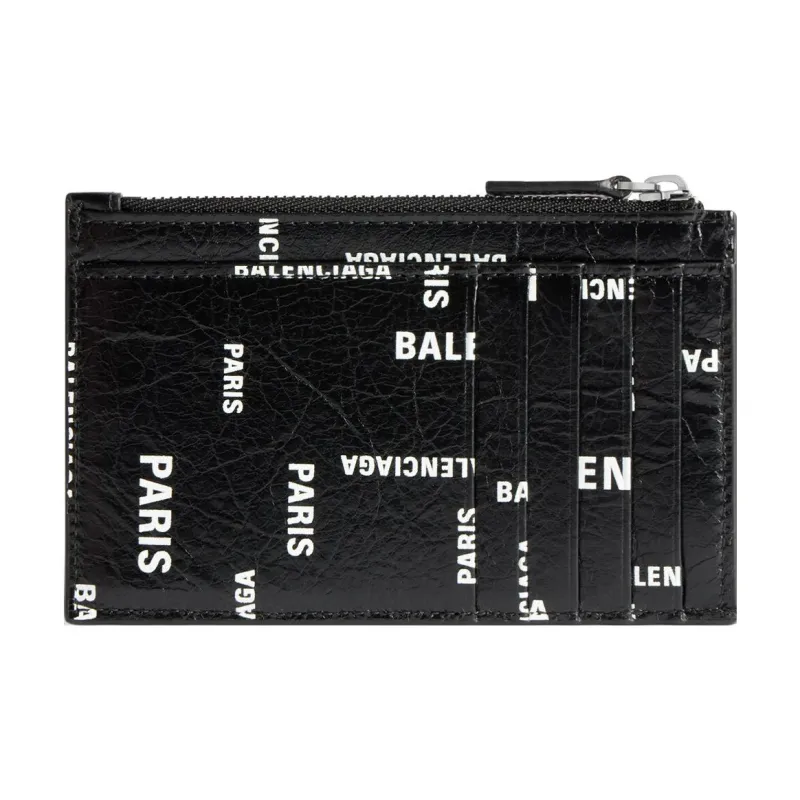 Balenciaga Logo Detailed Zipped Card Holder-1