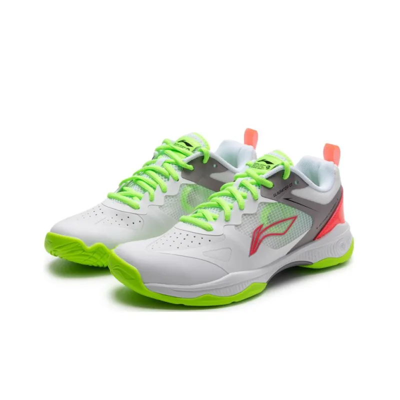 LiNing Gladiator Cushioning Wear Resistant Low Top Badminton Shoes Unisex Fluorescent Flame Red-2