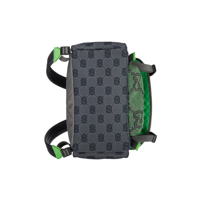 GUCCI Nylon Knitted Fabric Satin Binding Backpack Regular Men's Gray/Multicolor-6