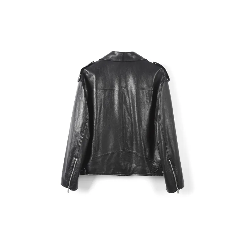 SINBOS Leather Jacket Women's Elegant Black-1