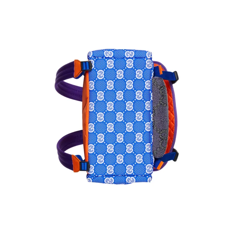 GUCCI Nylon Knitted Fabric Satin Binding Backpack Regular Men's Blue/Multicolor-6